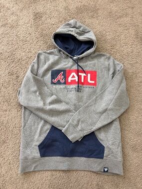 Fanatics Gray & Navy ATL Pullover Hoodie